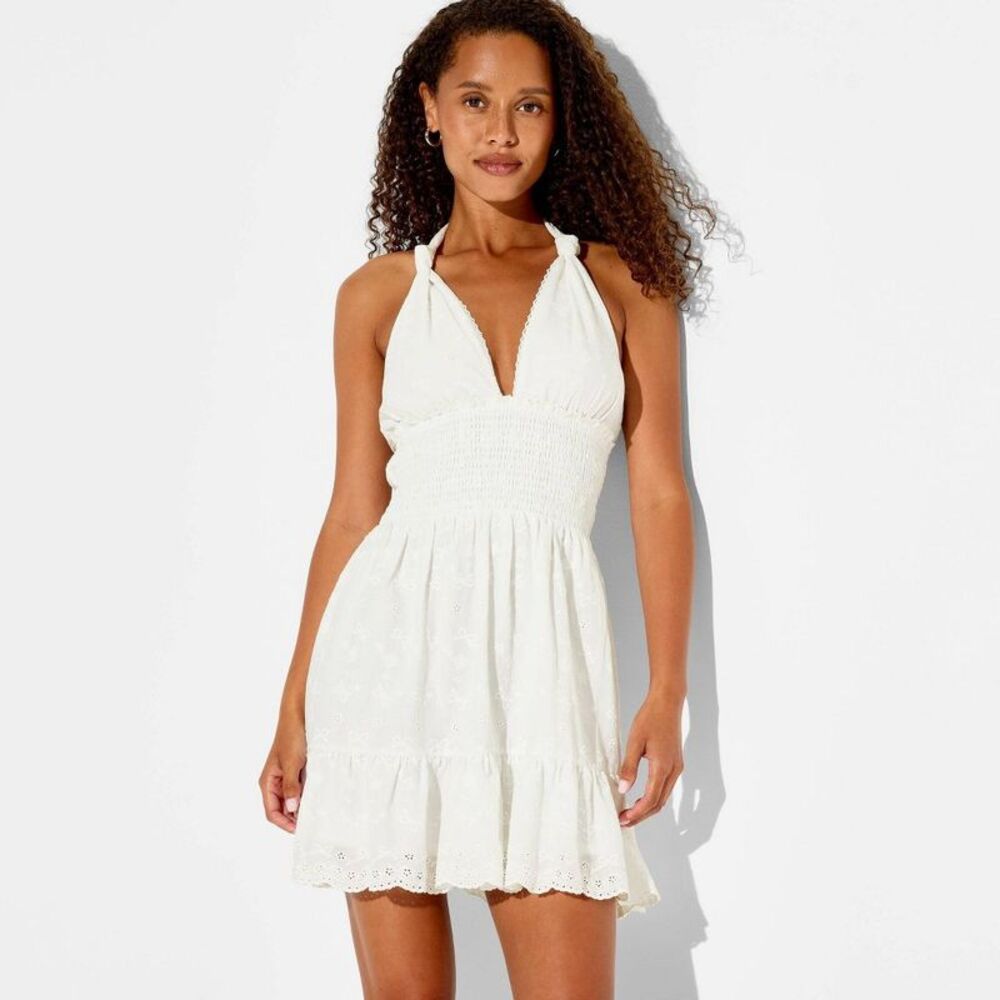 Women's Tiered Ruffle Mini Dress - Wild Fable White L